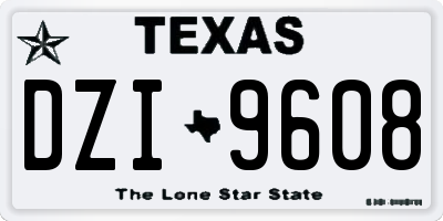 TX license plate DZI9608