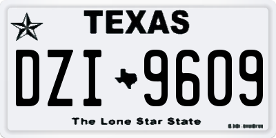 TX license plate DZI9609