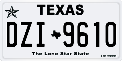 TX license plate DZI9610