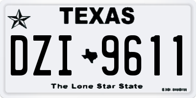 TX license plate DZI9611