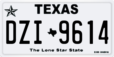 TX license plate DZI9614