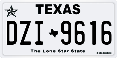 TX license plate DZI9616