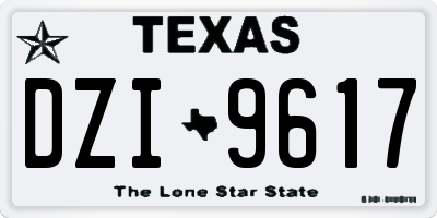 TX license plate DZI9617