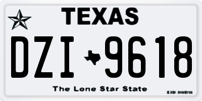 TX license plate DZI9618