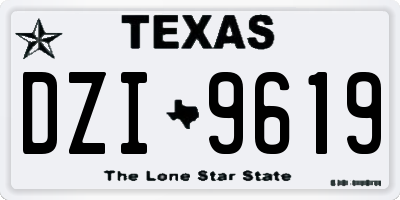 TX license plate DZI9619