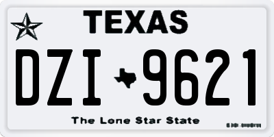 TX license plate DZI9621