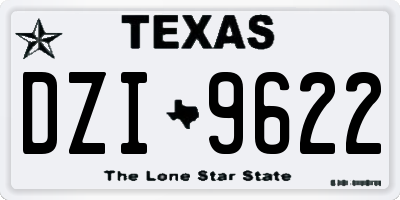TX license plate DZI9622