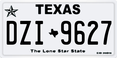TX license plate DZI9627
