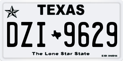 TX license plate DZI9629