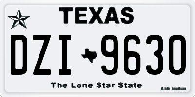 TX license plate DZI9630