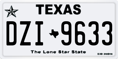 TX license plate DZI9633