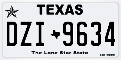 TX license plate DZI9634