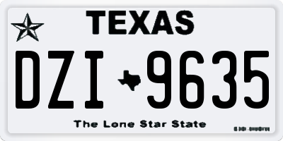 TX license plate DZI9635