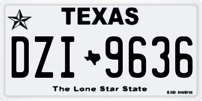 TX license plate DZI9636