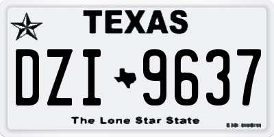 TX license plate DZI9637
