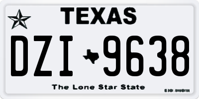TX license plate DZI9638