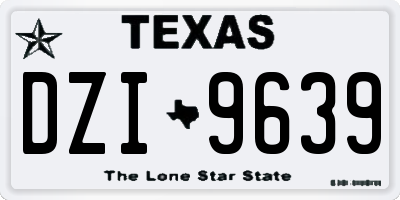 TX license plate DZI9639