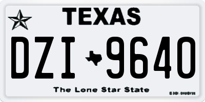 TX license plate DZI9640