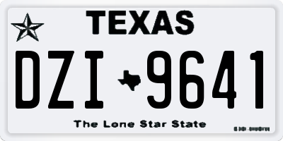 TX license plate DZI9641