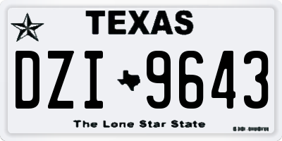 TX license plate DZI9643