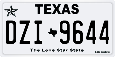 TX license plate DZI9644