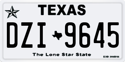 TX license plate DZI9645