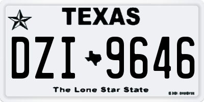 TX license plate DZI9646