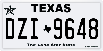 TX license plate DZI9648
