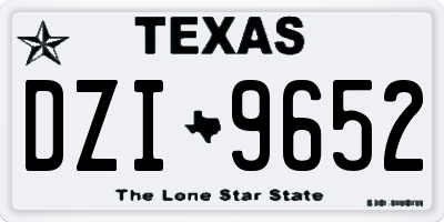 TX license plate DZI9652