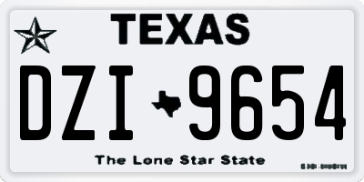 TX license plate DZI9654