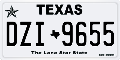 TX license plate DZI9655