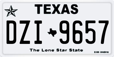 TX license plate DZI9657