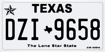 TX license plate DZI9658