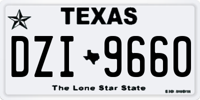 TX license plate DZI9660