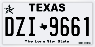 TX license plate DZI9661