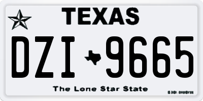 TX license plate DZI9665