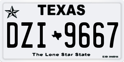 TX license plate DZI9667