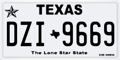 TX license plate DZI9669