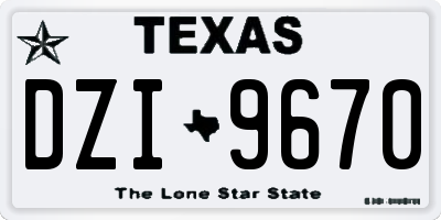 TX license plate DZI9670