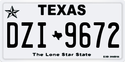TX license plate DZI9672