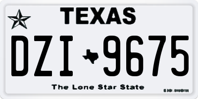 TX license plate DZI9675