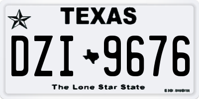 TX license plate DZI9676