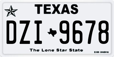 TX license plate DZI9678