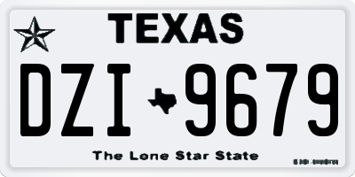TX license plate DZI9679