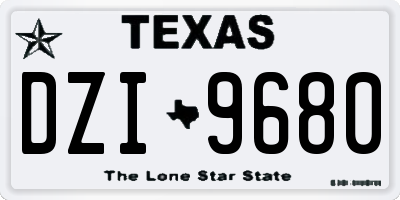 TX license plate DZI9680