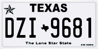 TX license plate DZI9681
