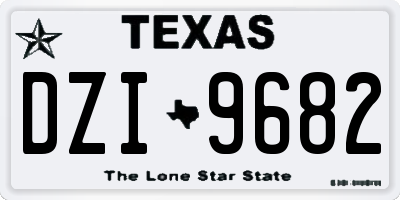 TX license plate DZI9682