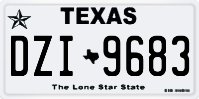 TX license plate DZI9683