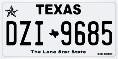 TX license plate DZI9685