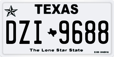 TX license plate DZI9688